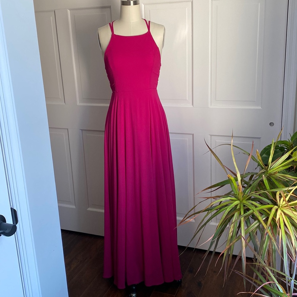 Lulu’s - Strappy to Be Here Maxi Dress - Magenta Pink - M